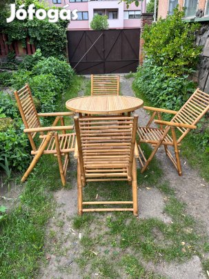 Bambusz asztal 4 székkel /új/