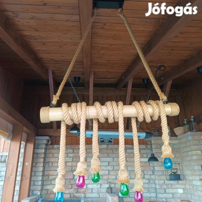 Bambusz függőlámpa kötéllel