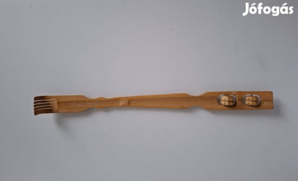Bambusz hátvakaró masszázsgörgővel 46 cm_