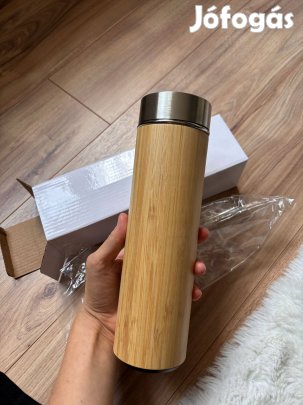 Bambusz termosz teaszűrővel
