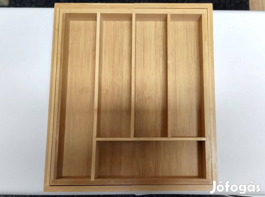 Bambuszból készült, állítható méretű evőeszköz rendező