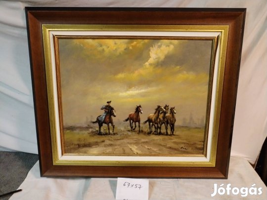 Bán Tibor Pusztai terelés c. festmény eladó 