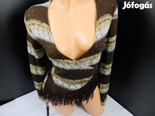 Banderas női kardigán átkötős rojtos