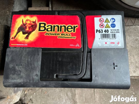 Banner 12V 63Ah. 620A (EN) Gépkocsi indító akkumulátor akku eladó