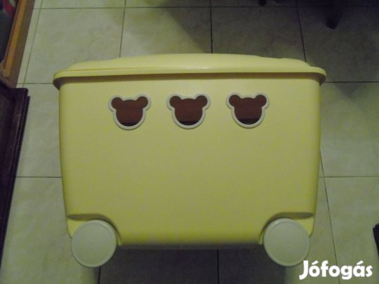 Banq vajszínű egér fej mintás tároló doboz kerekekkel tetővel 50 L