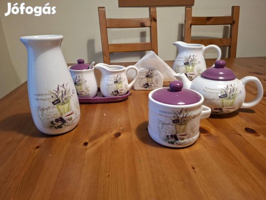 Banquet Lavender kerámia kancsó, szalvéta tartó, váza, cukortartó