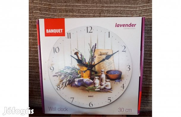 Banquet levendulás falióra 30 cm - Teljesen Új