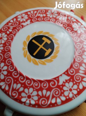 Bányász cimeres régi Hollóházi kulacs szép db