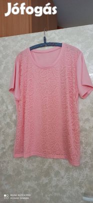 Barack elől csipke rövid ujjú felső 48-as