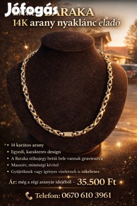 Baraka 75.5 grammos gyönyörű Arany lánc eladó'