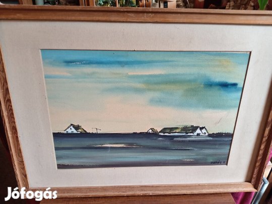 Barán Károly akvarell tájkép festmény 