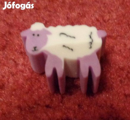 Bárány radír, lila-fehér, új