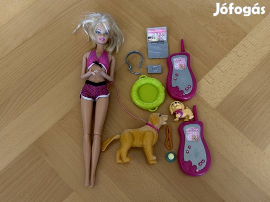 Barbie baba kutya sétáltatós szett egyben újszerű