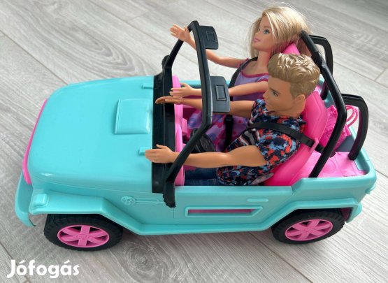 Barbie és Ken baba készlet, türkiz terepjáró cabrióval