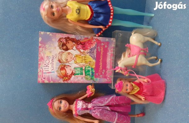 Barbie típusú babák + könyv