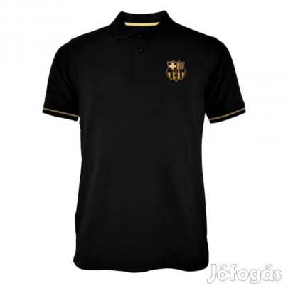 Barcelona póló galléros felnőtt fekete