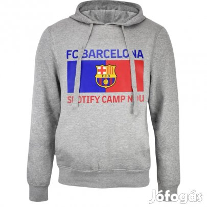 Barcelona pulóver felnőtt kapucnis Camp Nou szürke