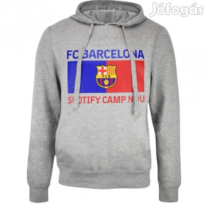 Barcelona pulóver felnőtt kapucnis Camp Nou szürke