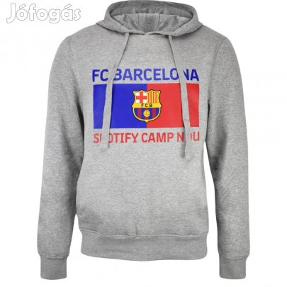 Barcelona pulóver felnőtt kapucnis Camp Nou szürke