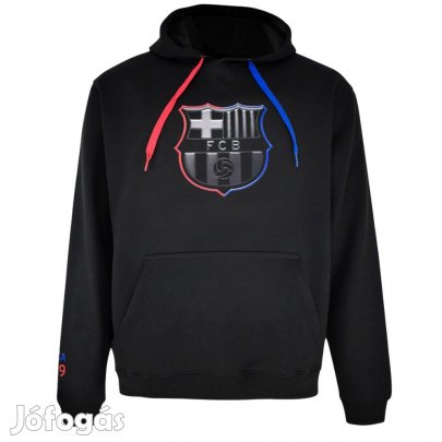 Barcelona pulóver felnőtt kapucnis fekete