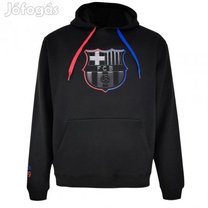 Barcelona pulóver felnőtt kapucnis fekete