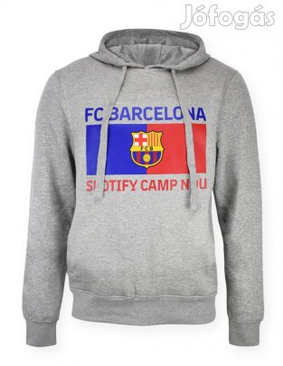 Barcelona pulóver gyerek kapucnis Camp Nou szürke