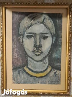 Barcsay Jenő: Csendes tekintet fiú portré