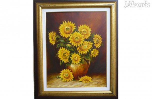 Barkóczi József: Napraforgók. 50x40 cm