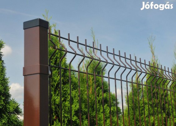 Barna RAL8017 3D paneles táblás kerítés egyenesen a gyártótól eladó