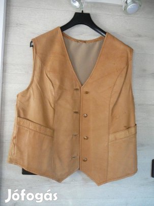Barna bőr mellény