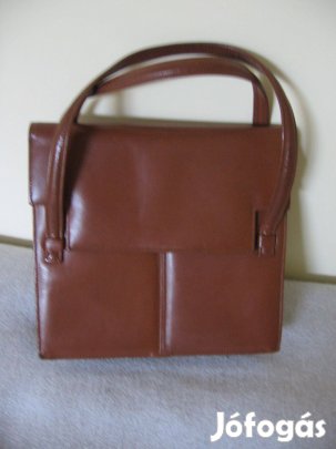 Barna bőr női kézitáska, retikül