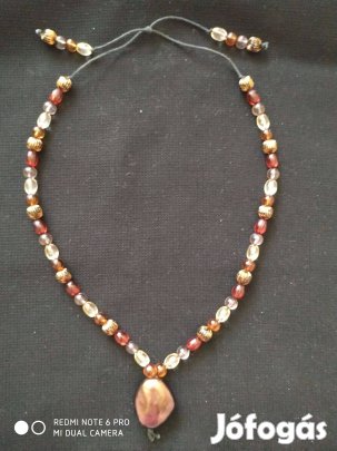 Barna divatos bizsu nyaklánc