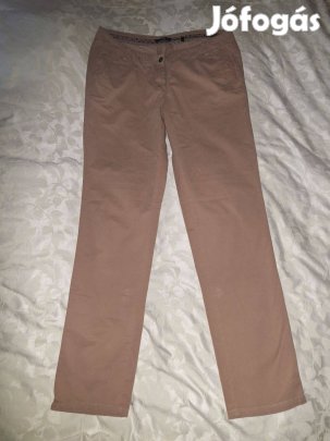 Barna egyenes szárú vászon női nadrág 40-es