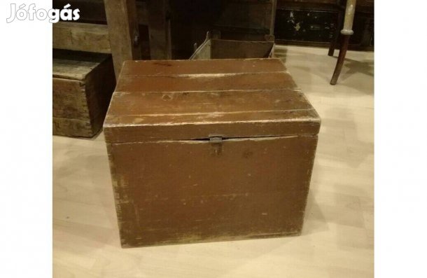 Barna fa láda, régi szavazó láda,loft, dekoráció