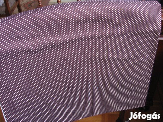 Barna-fehér apró pöttyös pamutvászon - méteráru (II/20.)