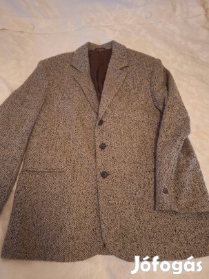 Barna halszálkás szövet zakó L