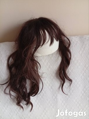 Barna hosszú hajú paróka, eredeti hajból