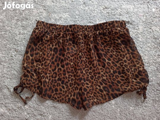 Barna leopárdmintás muszlin baby doll alsó