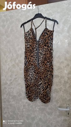Barna leopárdmintás sztreccses miniruha