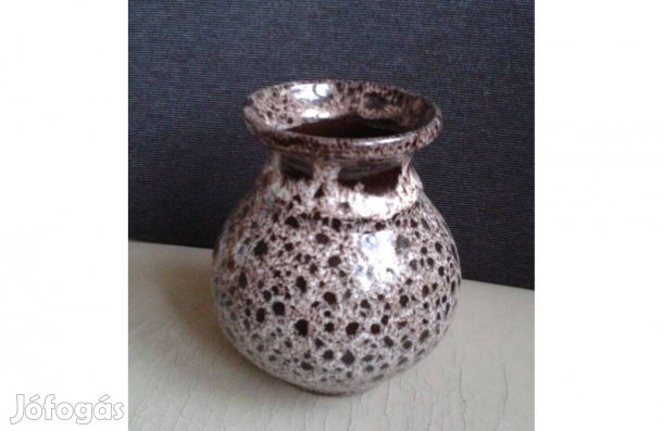 Barna mintás kerámia váza, dísztárgy