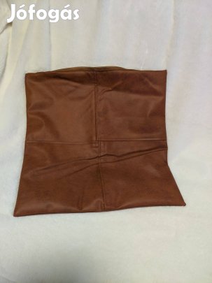Barna műbőr díszpárna huzat