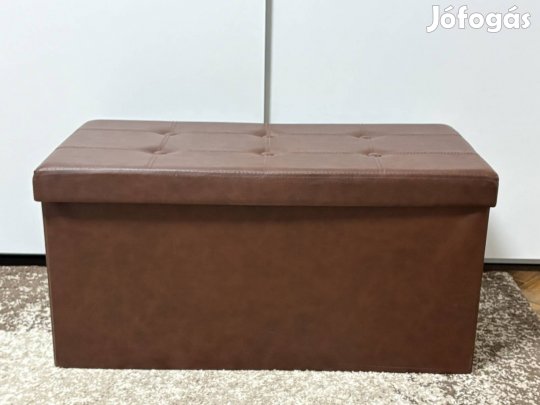 Barna műbőr ülőke tárolóval 