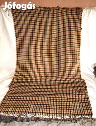 Barna nagyméretű pamut sál kockás ujj