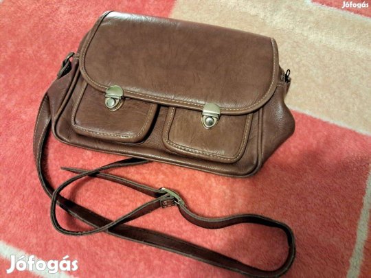 Barna női valódi marhabőr táska ridikül retikül Hibátlan szép állapotú