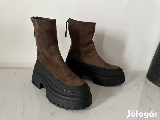 Barna platform bokacsizma / rövid szárú csizma