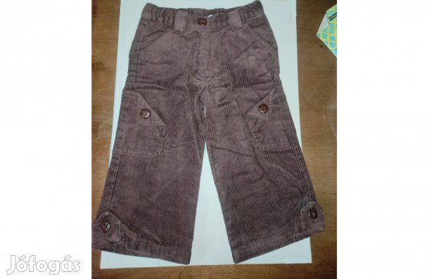 Barna színű kord gyermeknadrág, 80-as