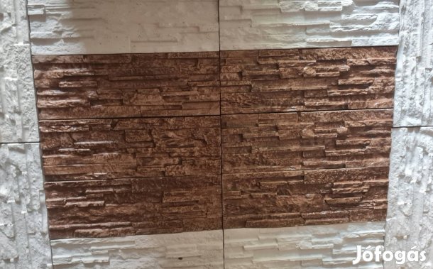 Barna színű pattintott kő hatású kül és beltéri falburkolat 