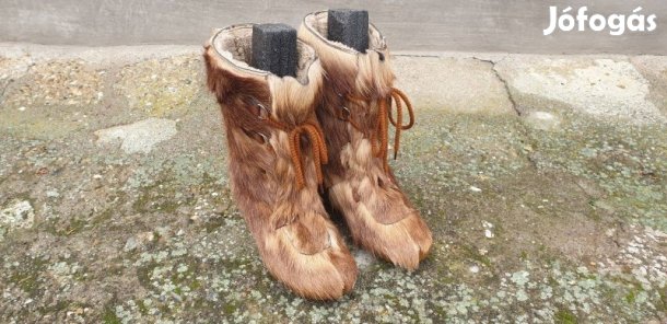 Barna tarka Gotthard női 37-es bundás szőrcsizma