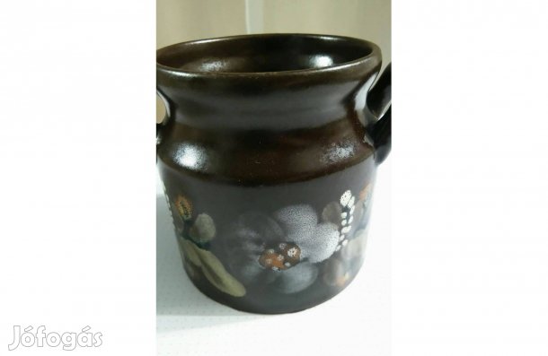 Barna virágmintás kerámia dísztárgy eladó!