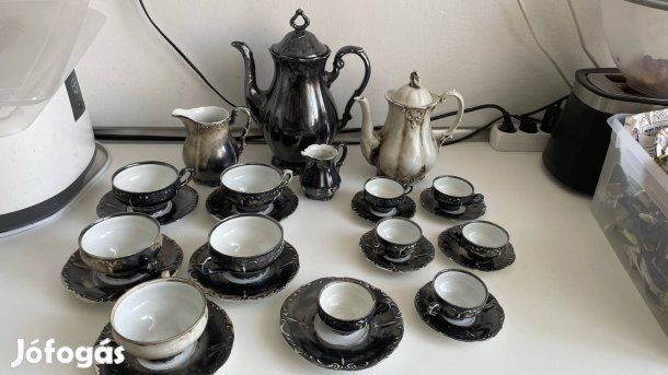 Barock Feinsilber porcelán teás kávés szett 